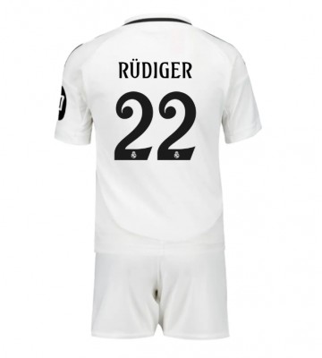 Real Madrid Antonio Rudiger #22 Hemmakläder Barn 2024-25 Kortärmad (+ Korta byxor)